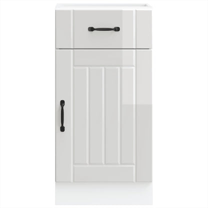vidaXL Kitchen Base Cabinet "Lucca" High Gloss White Engineered Wood