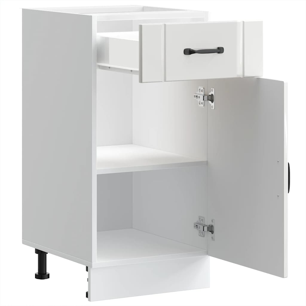 vidaXL Kitchen Base Cabinet Lucca High Gloss White Engineered Wood
