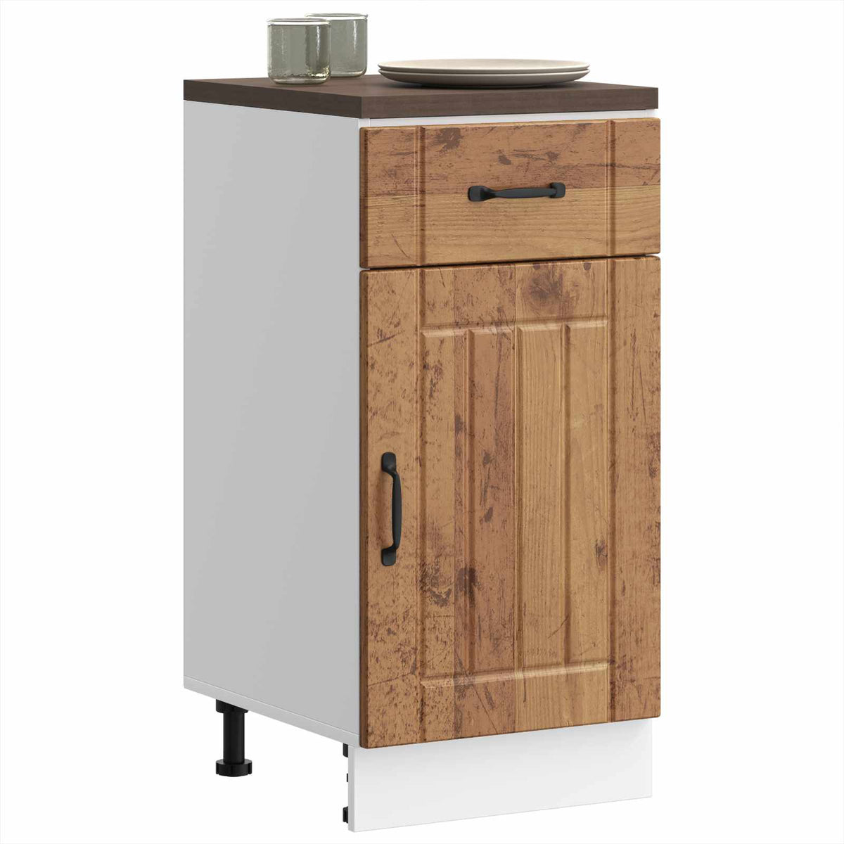 vidaXL Kitchen Base Cabinet "Lucca" Old Wood Engineered Wood