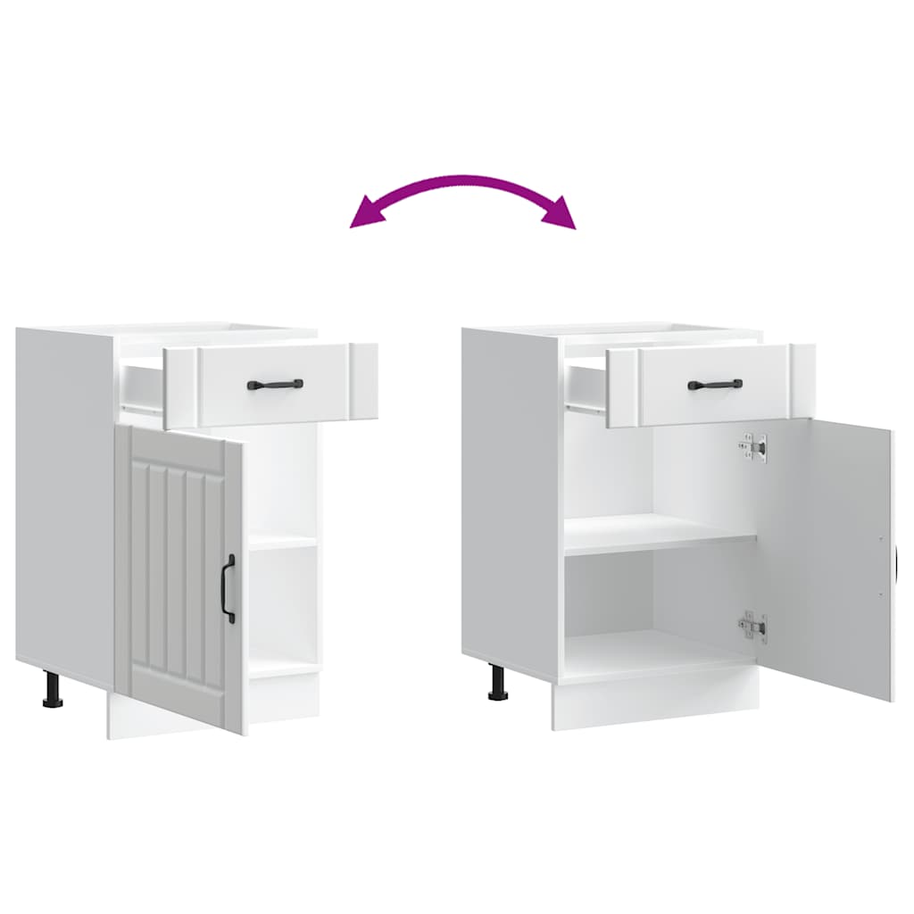 vidaXL Kitchen Base Cabinet Lucca White Engineered Wood