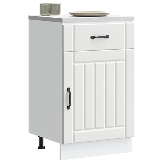 vidaXL Kitchen Base Cabinet "Lucca" White Engineered Wood