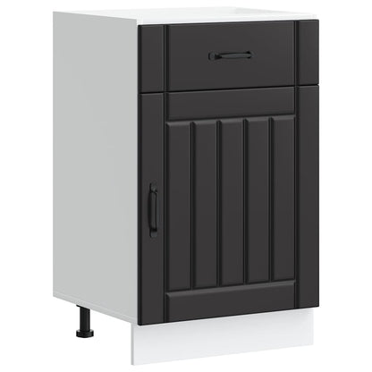 vidaXL Kitchen Base Cabinet "Lucca" Black Engineered Wood