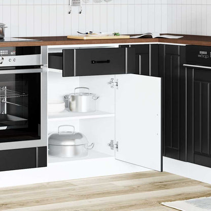 vidaXL Kitchen Base Cabinet "Lucca" Black Engineered Wood