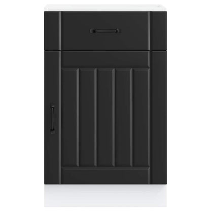 vidaXL Kitchen Base Cabinet "Lucca" Black Engineered Wood