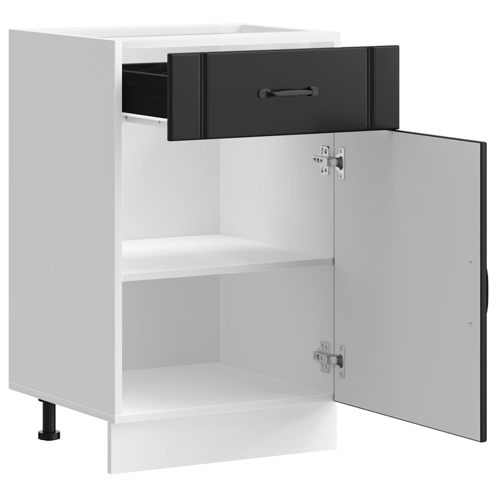 vidaXL Kitchen Base Cabinet "Lucca" Black Engineered Wood