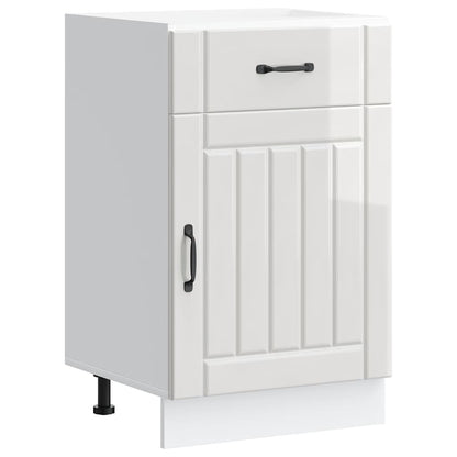vidaXL Kitchen Base Cabinet "Lucca" High Gloss White Engineered Wood