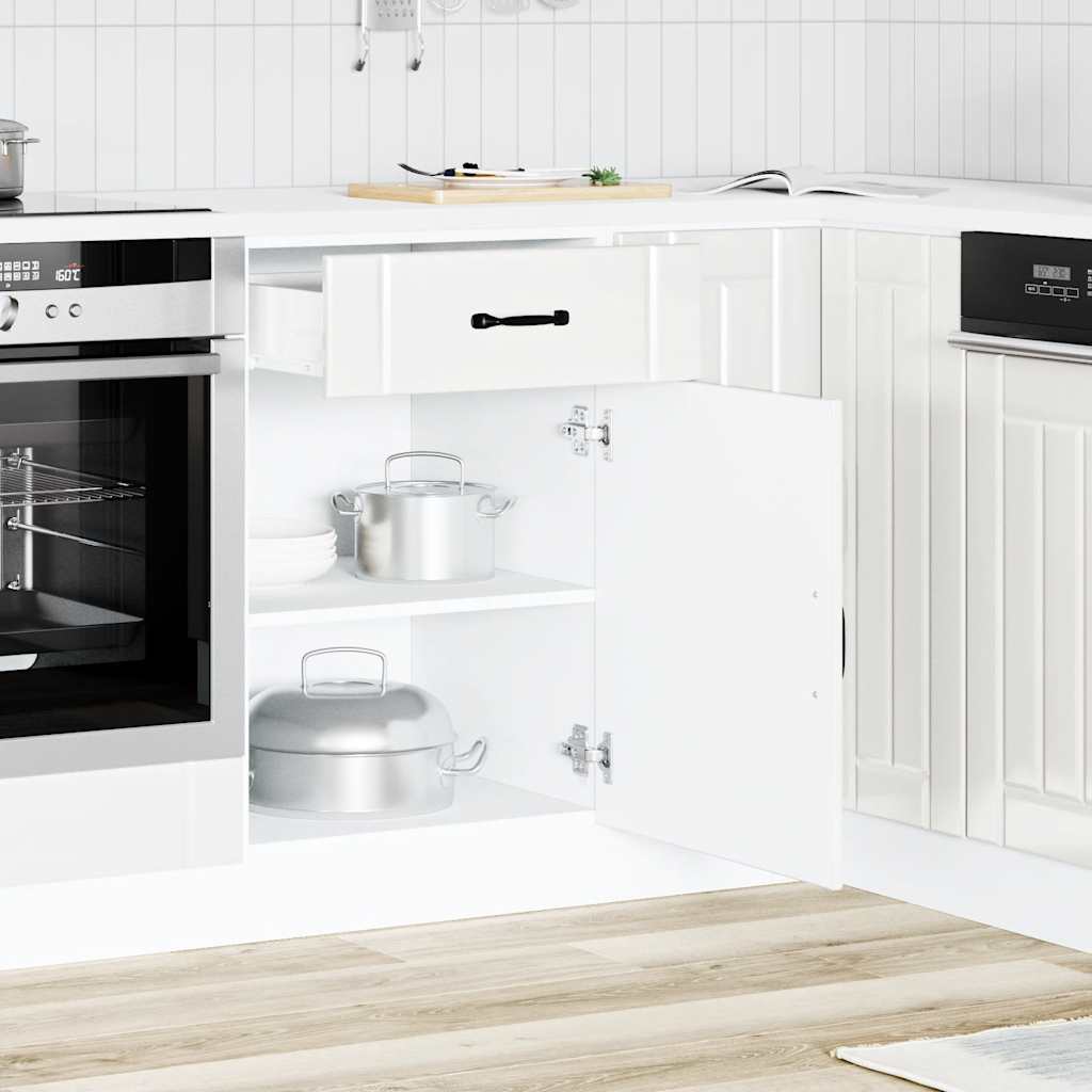 vidaXL Kitchen Base Cabinet "Lucca" High Gloss White Engineered Wood
