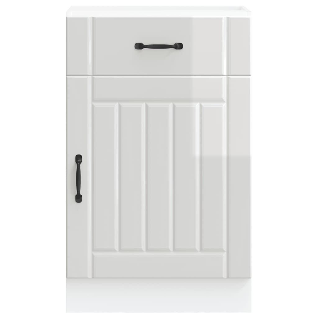 vidaXL Kitchen Base Cabinet "Lucca" High Gloss White Engineered Wood