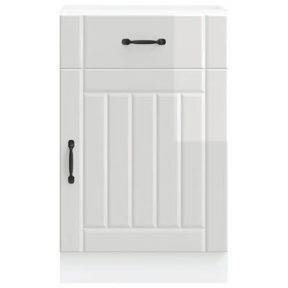 vidaXL Kitchen Base Cabinet "Lucca" High Gloss White Engineered Wood