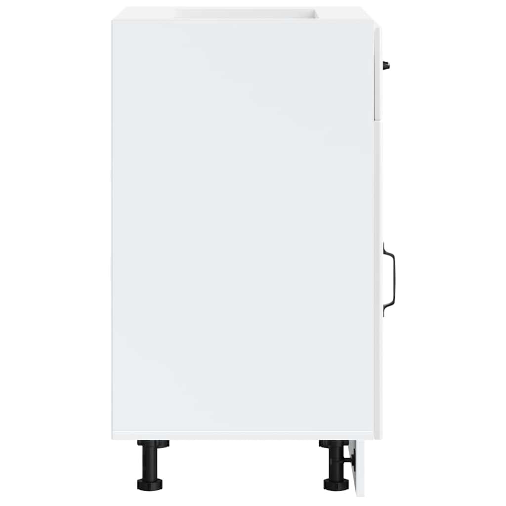 vidaXL Kitchen Base Cabinet "Lucca" High Gloss White Engineered Wood