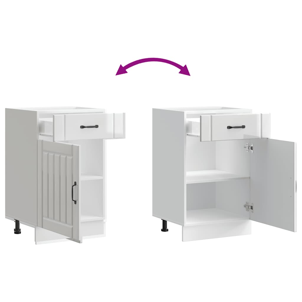 vidaXL Kitchen Base Cabinet "Lucca" High Gloss White Engineered Wood
