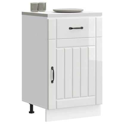 vidaXL Kitchen Base Cabinet "Lucca" High Gloss White Engineered Wood