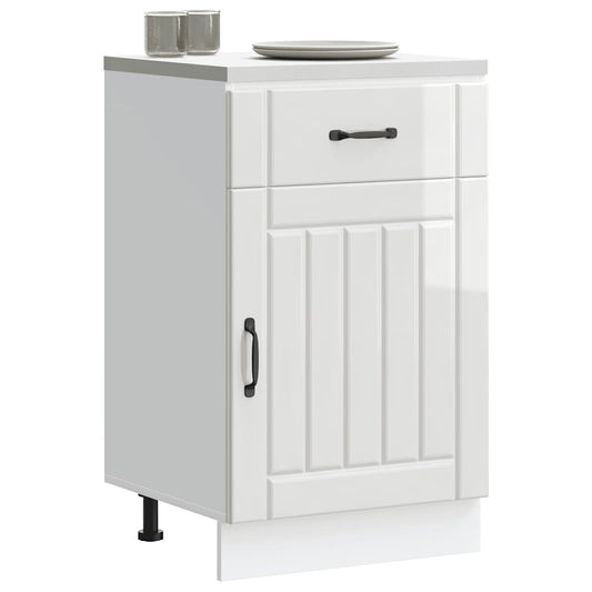 vidaXL Kitchen Base Cabinet "Lucca" High Gloss White Engineered Wood
