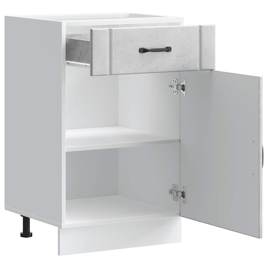vidaXL Kitchen Base Cabinet "Lucca" Concrete Grey Engineered Wood