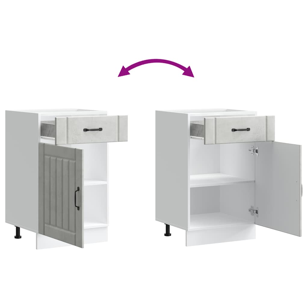 vidaXL Kitchen Base Cabinet "Lucca" Concrete Grey Engineered Wood