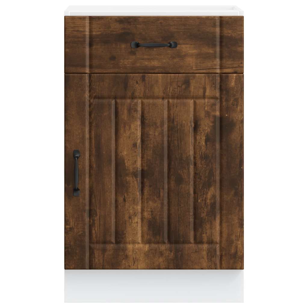 vidaXL Kitchen Base Cabinet "Lucca" Smoked Oak Engineered Wood