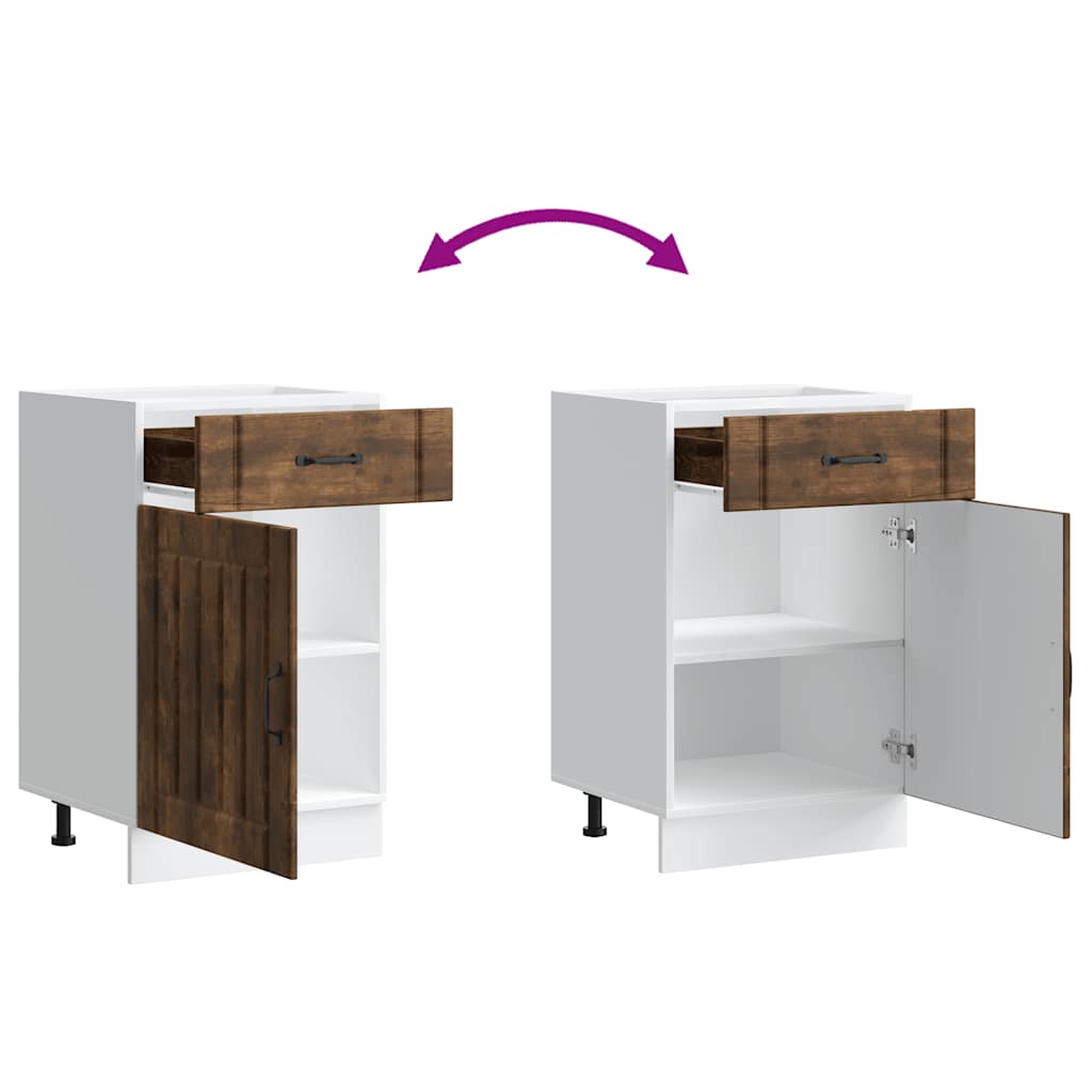vidaXL Kitchen Base Cabinet Lucca Smoked Oak Engineered Wood