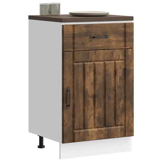 vidaXL Kitchen Base Cabinet "Lucca" Smoked Oak Engineered Wood