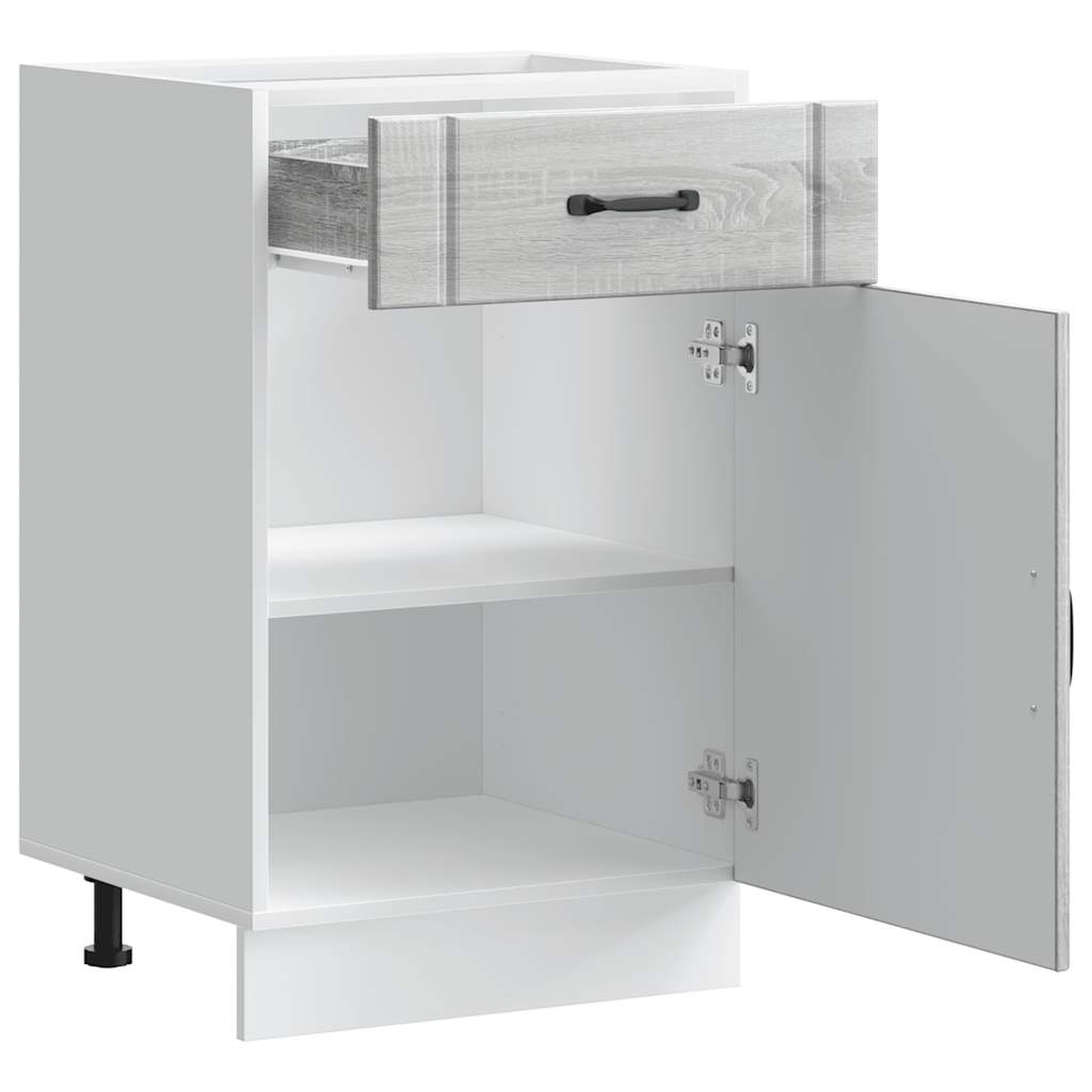 vidaXL Kitchen Base Cabinet Lucca Grey Sonoma Engineered Wood