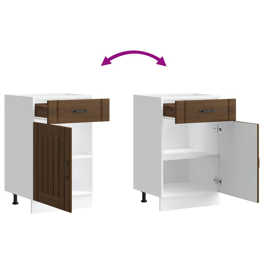 vidaXL Kitchen Base Cabinet Lucca Grey Sonoma Engineered Wood