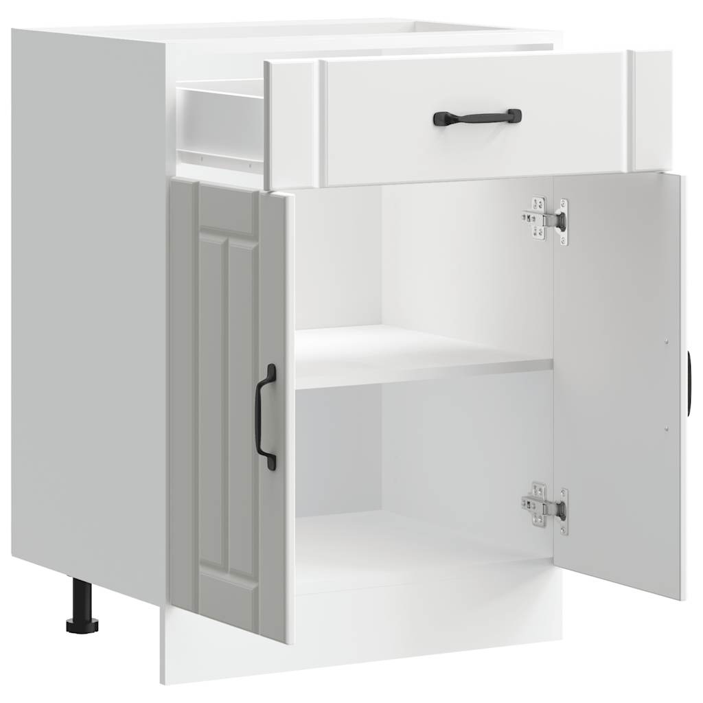 vidaXL Kitchen Base Cabinet Lucca White Engineered Wood