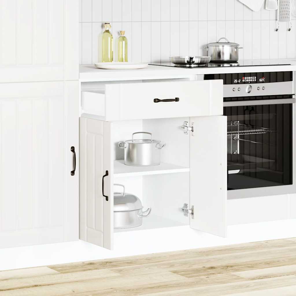 vidaXL Kitchen Base Cabinet "Lucca" White Engineered Wood