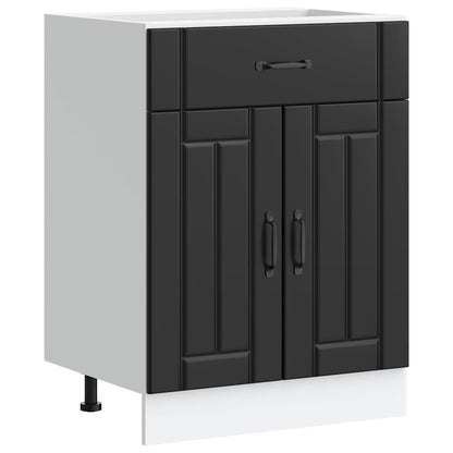 vidaXL Kitchen Base Cabinet "Lucca" Black Engineered Wood