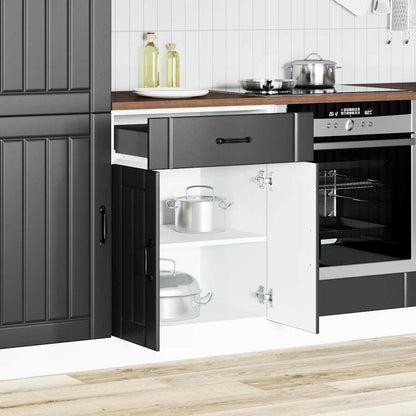 vidaXL Kitchen Base Cabinet "Lucca" Black Engineered Wood