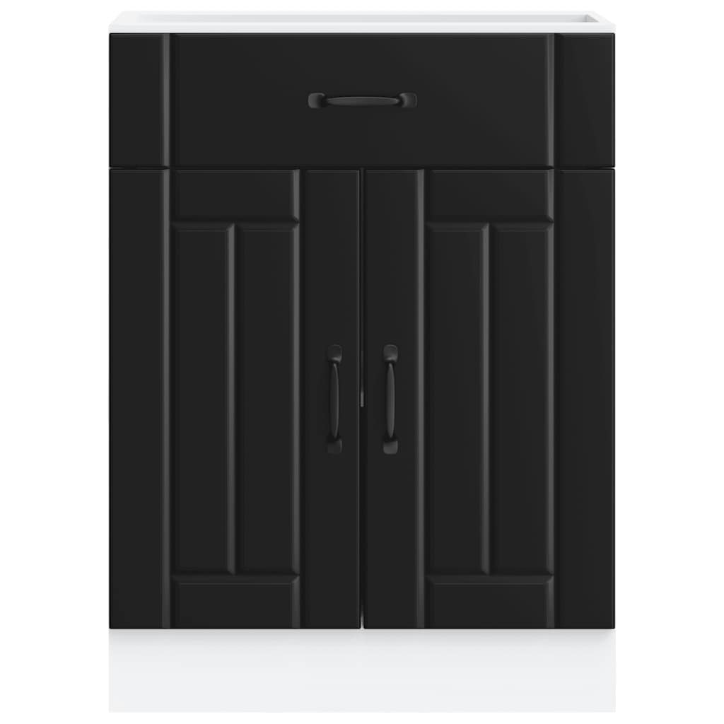 vidaXL Kitchen Base Cabinet Lucca Black Engineered Wood