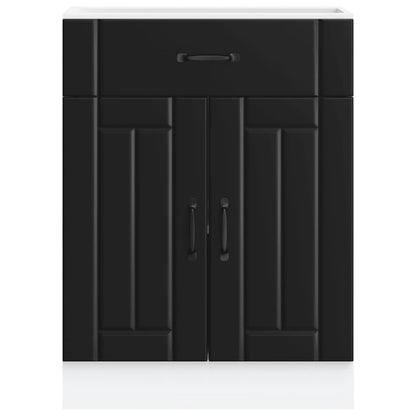 vidaXL Kitchen Base Cabinet Lucca Black Engineered Wood