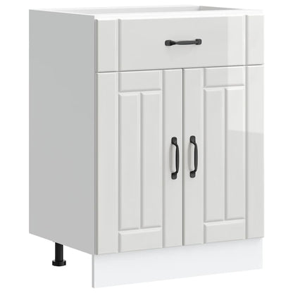 vidaXL Kitchen Base Cabinet "Lucca" High Gloss White Engineered Wood