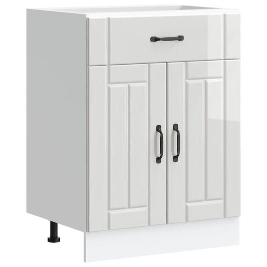 vidaXL Kitchen Base Cabinet "Lucca" High Gloss White Engineered Wood