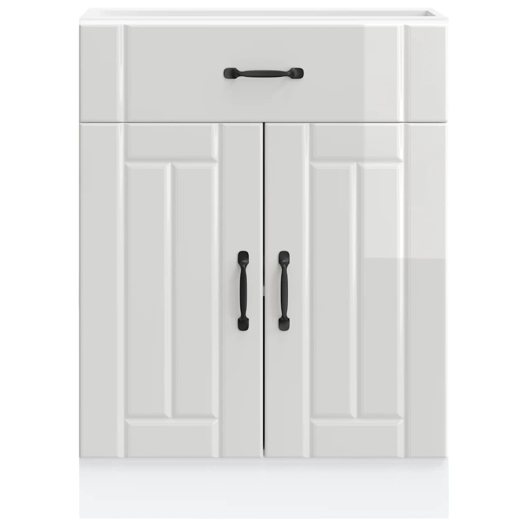 vidaXL Kitchen Base Cabinet "Lucca" High Gloss White Engineered Wood