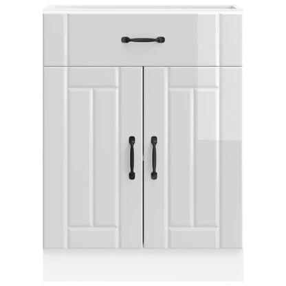 vidaXL Kitchen Base Cabinet "Lucca" High Gloss White Engineered Wood