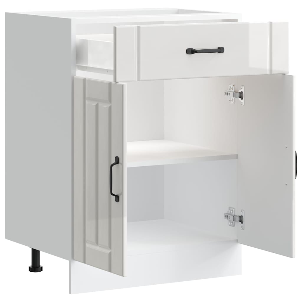 vidaXL Kitchen Base Cabinet "Lucca" High Gloss White Engineered Wood