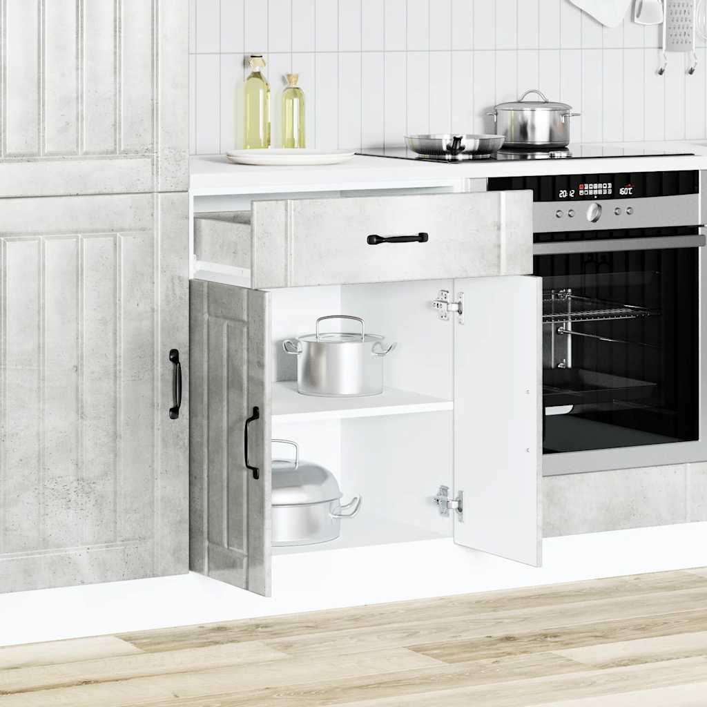 vidaXL Kitchen Base Cabinet "Lucca" Concrete Grey Engineered Wood