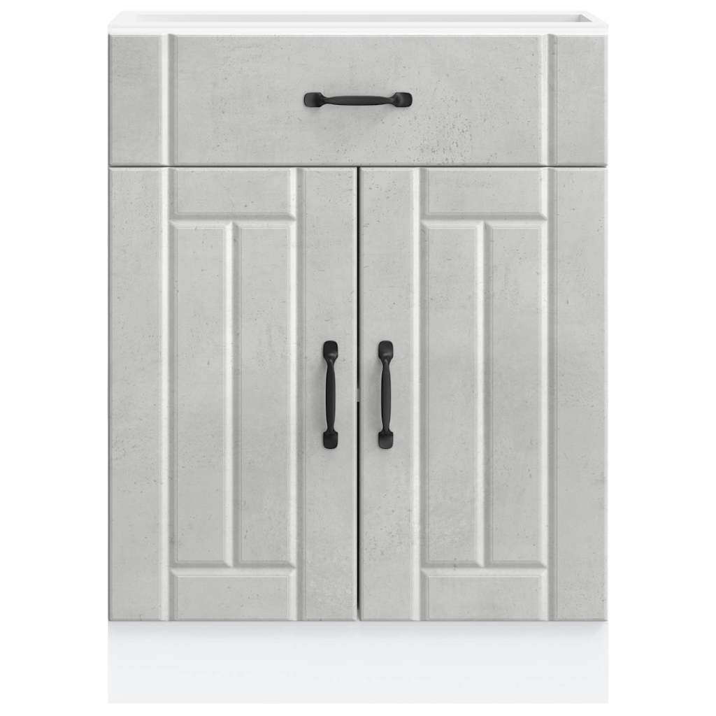 vidaXL Kitchen Base Cabinet "Lucca" Concrete Grey Engineered Wood