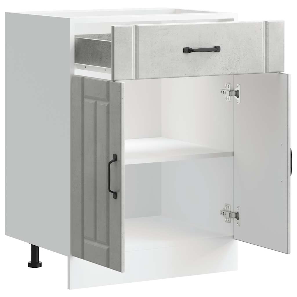 vidaXL Kitchen Base Cabinet "Lucca" Concrete Grey Engineered Wood