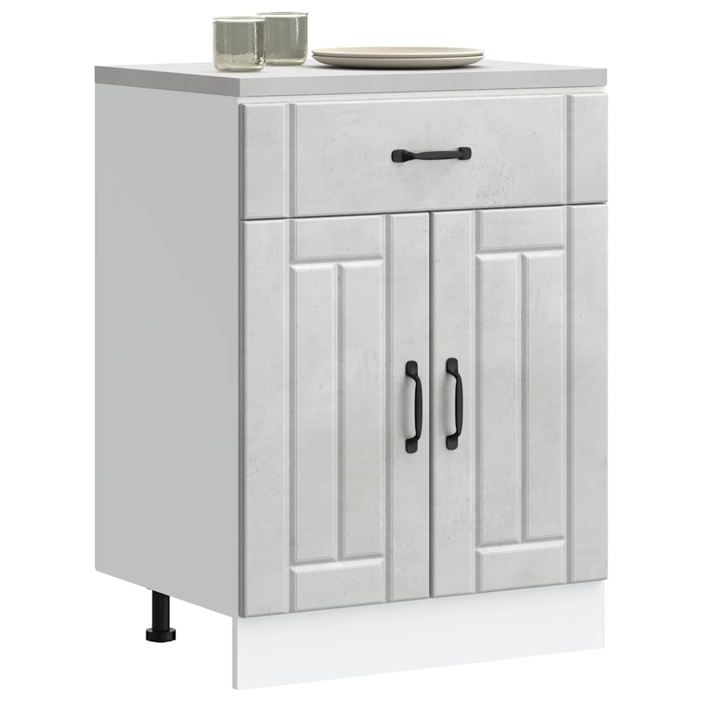 vidaXL Kitchen Base Cabinet "Lucca" Concrete Grey Engineered Wood