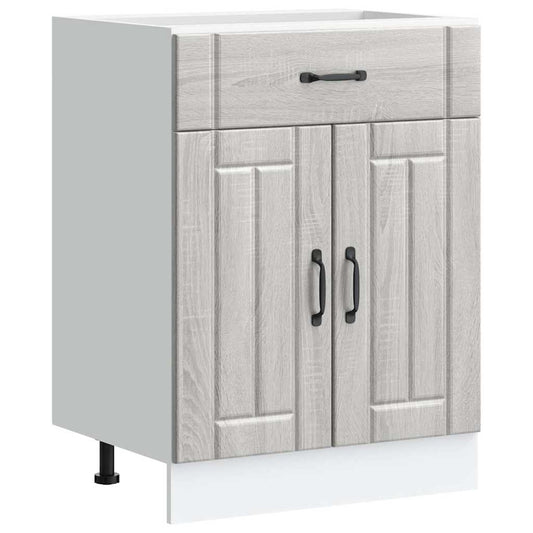 vidaXL Kitchen Base Cabinet "Lucca" Grey Sonoma Engineered Wood