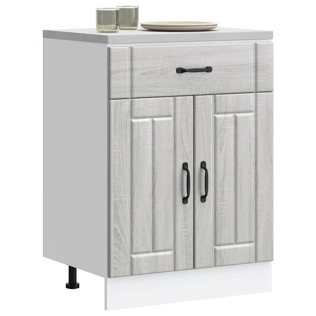 vidaXL Kitchen Base Cabinet "Lucca" Grey Sonoma Engineered Wood