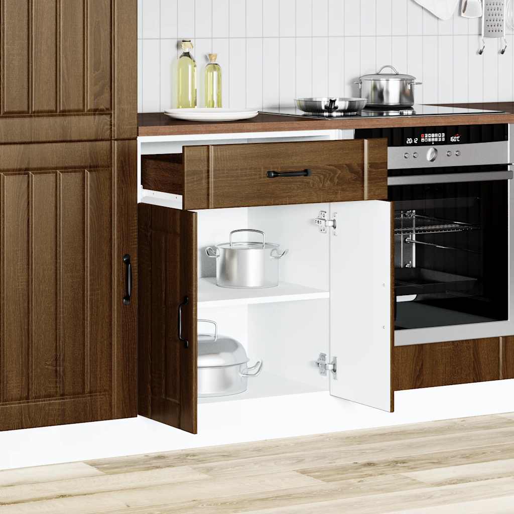 vidaXL Kitchen Base Cabinet "Lucca" Brown Oak Engineered Wood