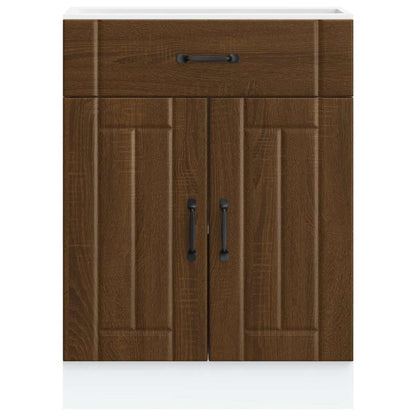 vidaXL Kitchen Base Cabinet "Lucca" Brown Oak Engineered Wood