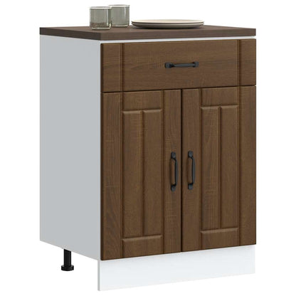 vidaXL Kitchen Base Cabinet "Lucca" Brown Oak Engineered Wood