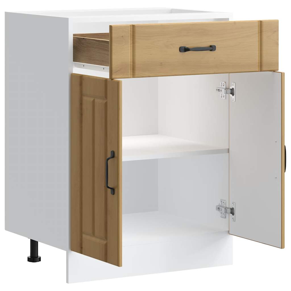 vidaXL Kitchen Base Cabinet "Lucca" Artisan Oak Engineered Wood