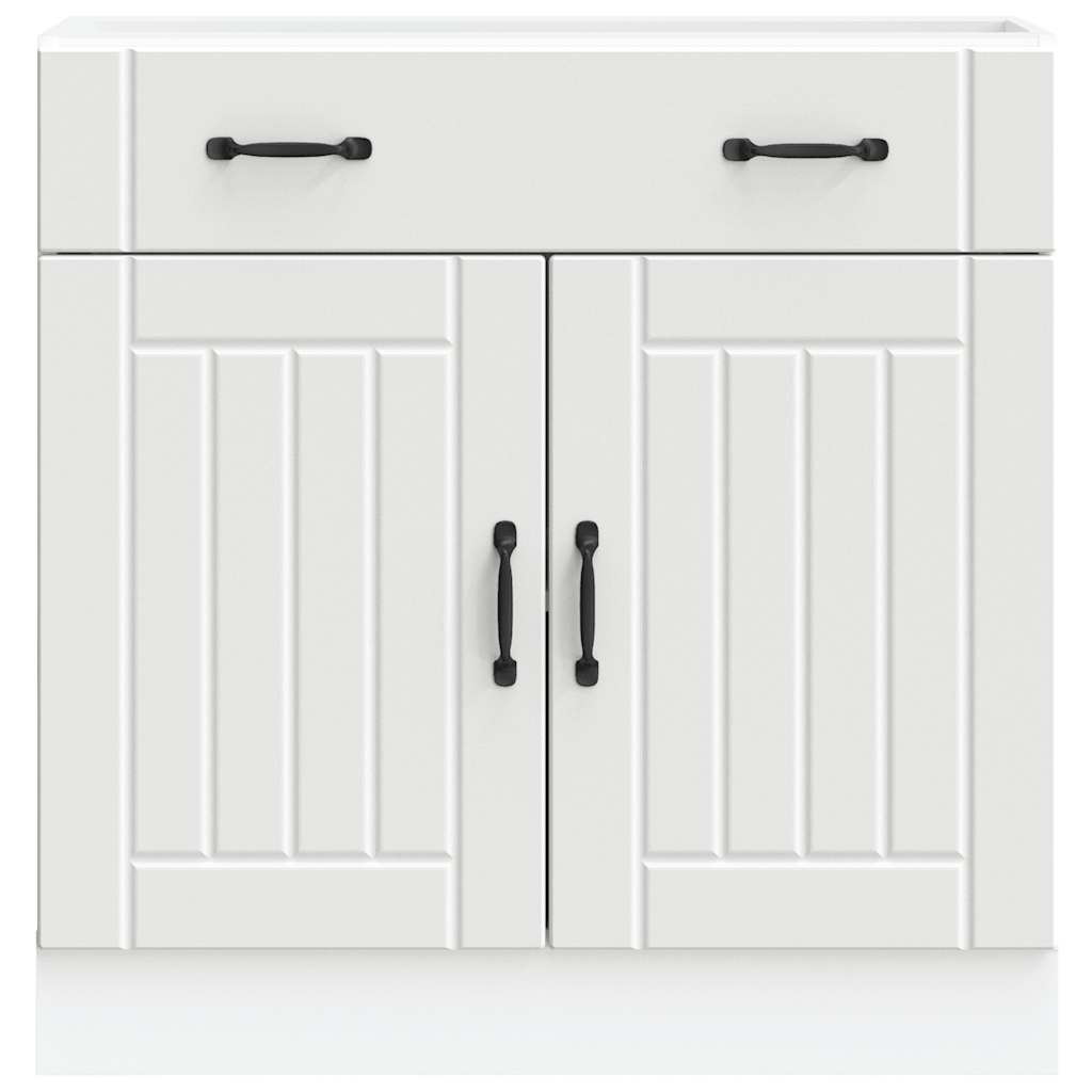 vidaXL Kitchen Base Cabinet "Lucca" White Engineered Wood