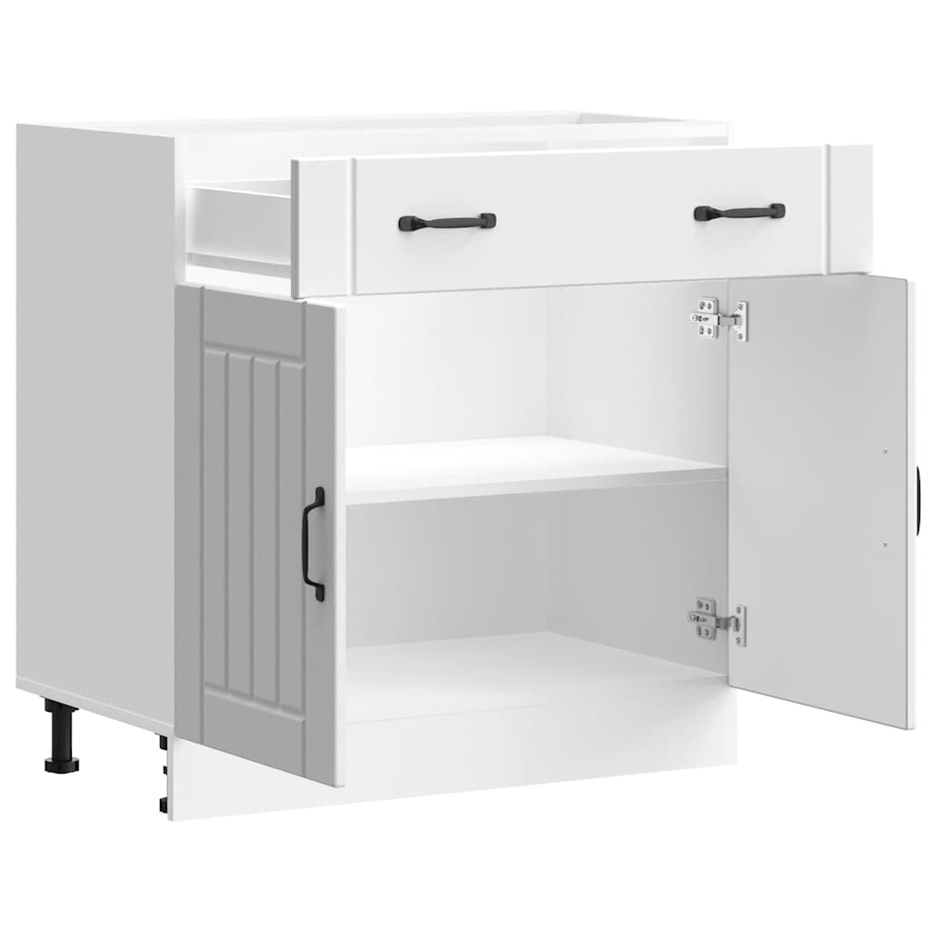 vidaXL Kitchen Base Cabinet "Lucca" White Engineered Wood