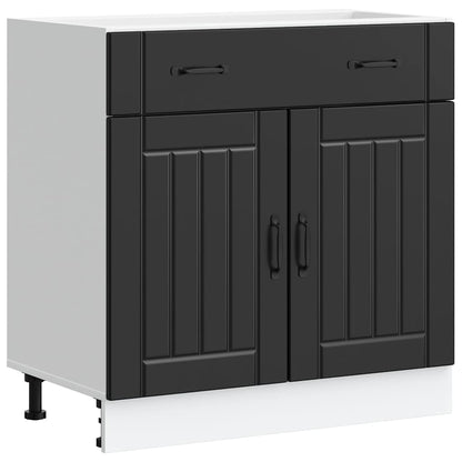 vidaXL Kitchen Base Cabinet "Lucca" Black Engineered Wood