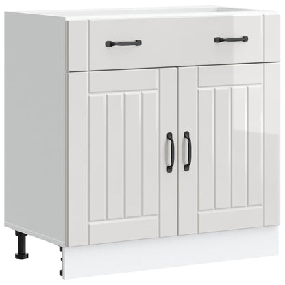 vidaXL Kitchen Base Cabinet "Lucca" High Gloss White Engineered Wood