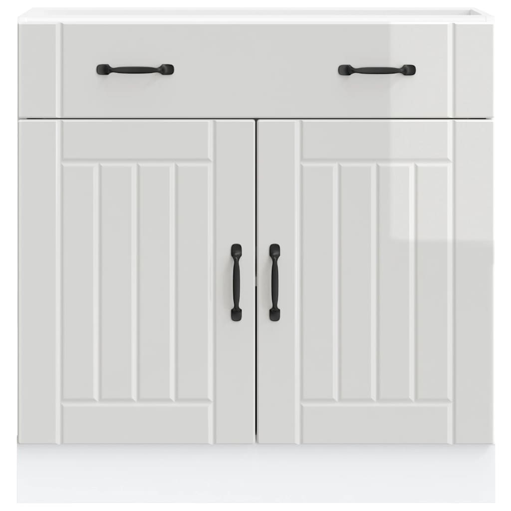 vidaXL Kitchen Base Cabinet "Lucca" High Gloss White Engineered Wood